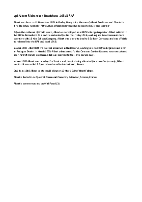 A preview of a PDF biography for Bradshaw, Albert Richardson